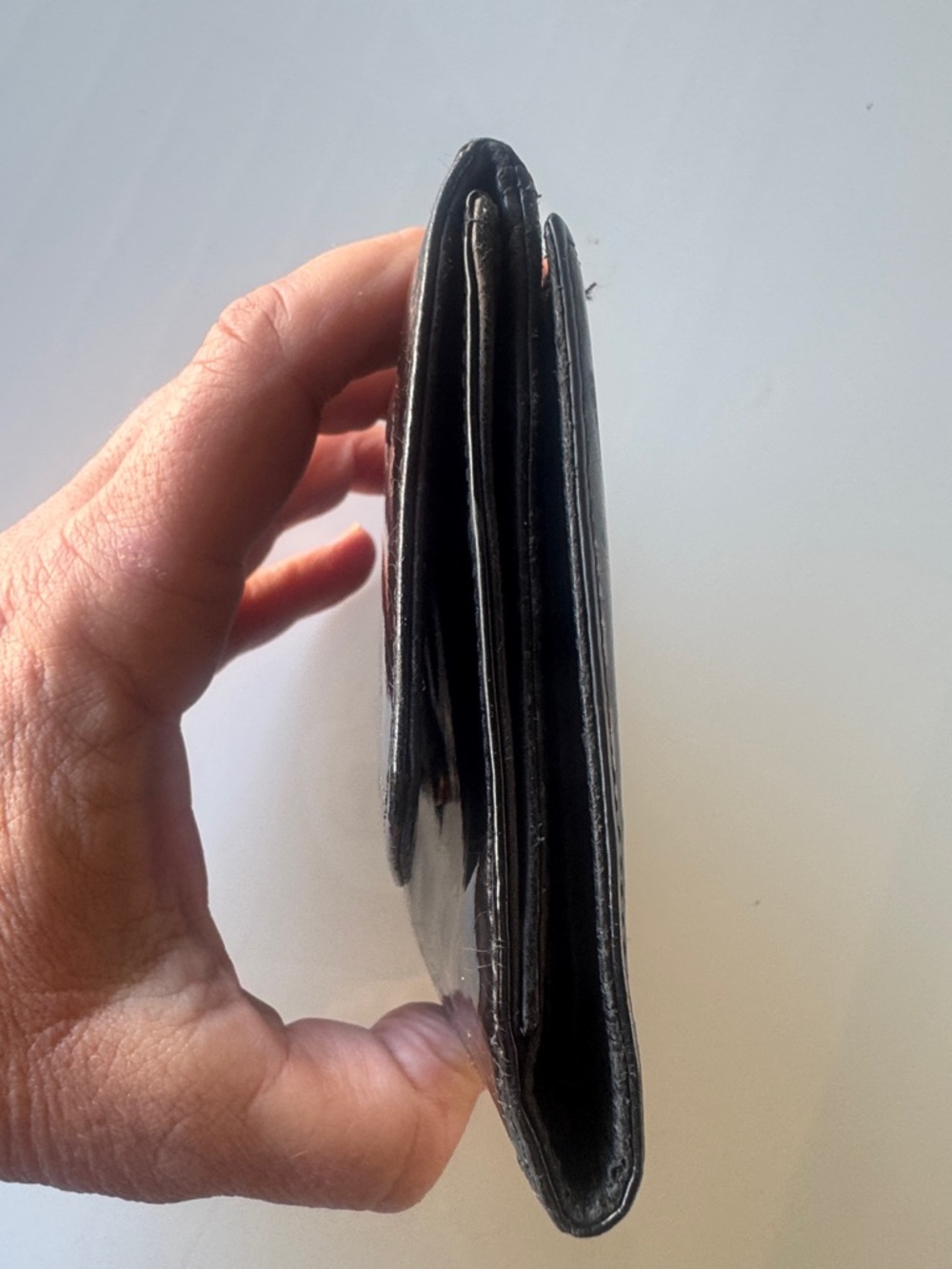 CHANEL Black Patent Leather Wallet with Stitched CC - Picture 12 of 13
